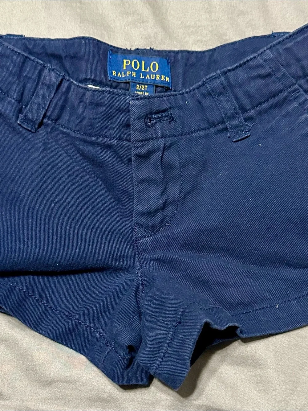 Ralph Lauren Classic Chino Shorts Toddler Girl Dark Blue Preppy Cotton SIZE 3/3T
